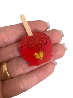 MAÇÃ DO AMOR CORAÇÃO DOURADO (5CM)- UNIDADE