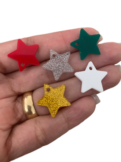 PINGENTE ESTRELA (CORES NATALINAS)- 5 UNIDADE