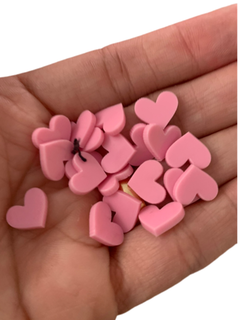 MINI CORAÇÃO EM ACRÍLICO ROSA BEBÊ (12MM)- 50 UNIDADES