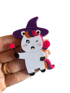 UNICORNIO HALLOWEEN CURVADO PARA TIARA I (8CM) - UNIDADE