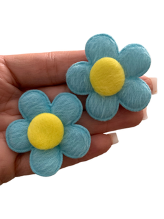 FLOR EM FETRO AZUL (5CM)- 2 UNIDADES - comprar online
