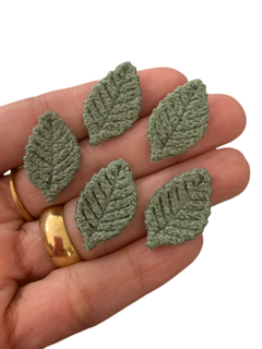 FOLHA ESTILO TRICOT VERDE - 10 UNIDADES
