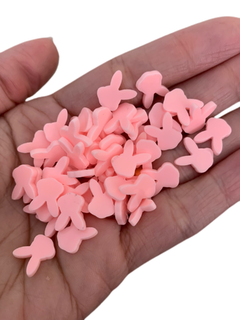 MINI COELHO (CABEÇA) EM ACRÍLICO ROSA (14MM)- 20 UNIDADES
