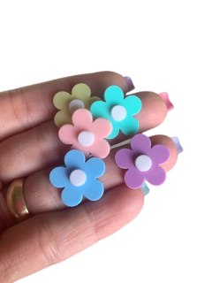 FLOR CENTRO BRANCO (2 CM) -5 UNIDADES CORES CANDY