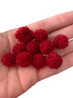 POMPOM DE LÃ BORDÔ (1.5CM) - 10 UNIDADES