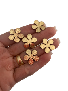 FLOR EM LONITA DOURADA METALIZADA (2,0CM)- 10 UNIDADES