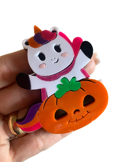 UNICORNIO HALLOWEEN CURVADO PARA TIARA II (8CM) - UNIDADE