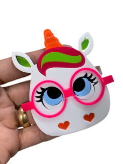UNICÓRNIO DE ÓCULOS NEON CURVADO PARA TIARA (8CM)- UNIDADE