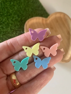 PINGENTE BORBOLETA CORES CANDY (2CM) - 5 UNIDADES