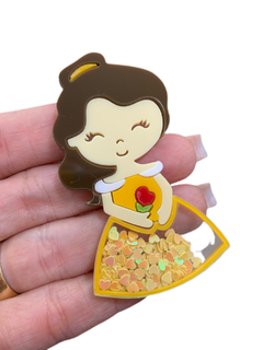 PRINCESA BELA VAZADA CURVADA PARA TIARA (7CM)- UNIDADE
