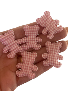 URSINHO XADREX PIED DE POULE ROSA (3CM)- 5 UNIDADES