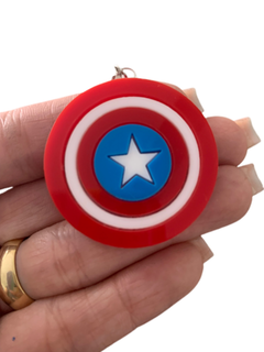 TAG PARA CHAVEIRO CAPITÃO AMÉRICA (4CM)- UNIDADE