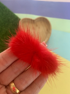 POMPOM PELINHO BIGODE VERMELHO- UNIDADE