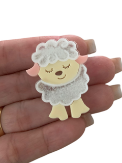 OVELHA VAZADA COM GLITER (4cm)- UNIDADE