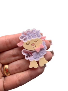 OVELHA VAZADA COM GLITER (5cm)- UNIDADE
