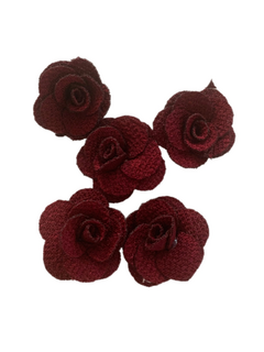 FLOR DE TECIDO 3CM MARSALA - 5 UNIDADES