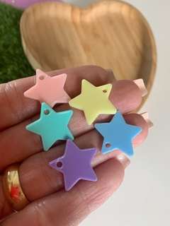 PINGENTE ESTRELA CORES CANDY (2CM)- 5 UNIDADES