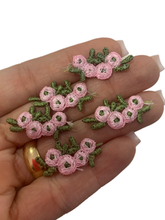 FLORZINHA VINTAGE ROSA (2,7CM) - 10 UNIDADES
