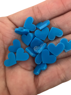MINI CORAÇÃO EM ACRÍLICO AZUL (12MM)- 50 UNIDADES