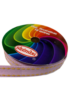 FITA PESPONTADA SINIMBU JEANS LILAS (10MM)- 10 METROS