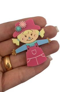 MENINA ESPANTALHO ROSA (5CM)-UNIDADE