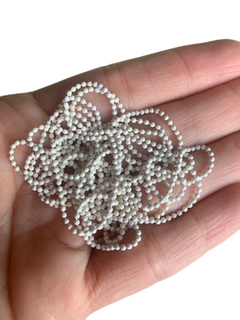 CORRENTE DE BOLINHA 1,5MM BRANCA- 2 METROS
