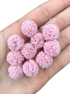 POMPOM MALHA ROSA SECO (15MM)- 10 UNIDADES