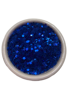 CONFETE MINI ESTRELAS HOLOGRÁFICO AZUL ROYAL (3MM) - 15 GRAMAS