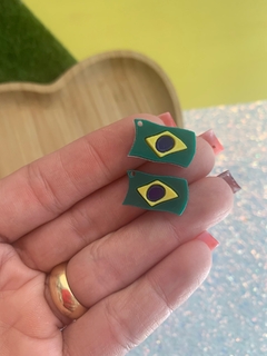 PINGENTE BANDEIRA DO BRASIL (2CM)- 2 UNIDADES