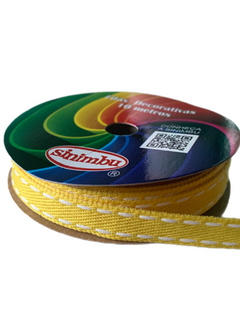 FITA PESPONTADA SINIMBU JEANS AMARELO CANÁRIO (10MM) - 10 METROS