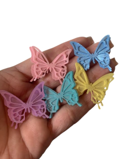 BORBOLETA EM CETIM DUPLO MODELO III (3,5CM)- 10UNIDADES