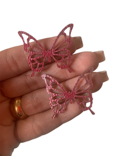 BORBOLETA VAZADA ROSA METALIZADA MODELO III