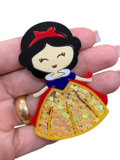 PRINCESA BRANCA DE NEVE VAZADA CURVADA PARA TIARA (7CM)- UNIDADE