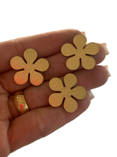 FLOR EM LONITA DOURADA METALIZADA (2,5CM)- 10 UNIDADES