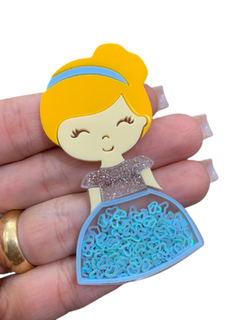 PRINCESA CINDERELA VAZADA CURVADA PARA TIARA (7CM)- UNIDADE