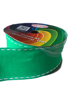 FITA PESPONTADA SINIMBU JEANS VERDE (38MM)- 10 METROS