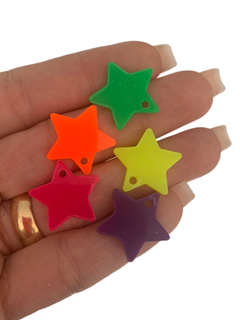 PINGENTE ESTRELA (CORES NEON)- 5 UNIDADES