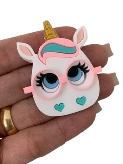 UNICÓRNIO DE ÓCULOS ROSA (5CM)-UNIDADE