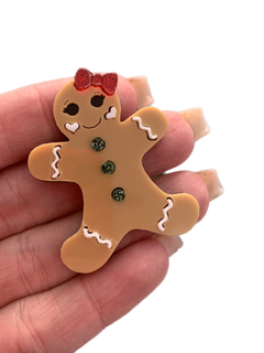 BISCOITO NATALINO COM LAÇO VERMELHO (5CM)- UNIDADE
