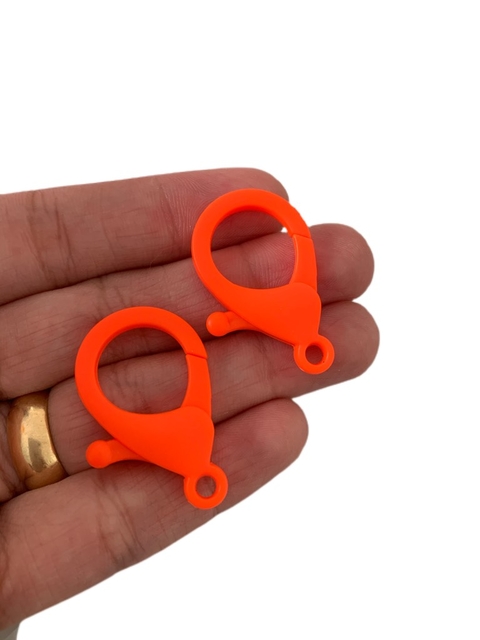 FECHO LAGOSTA LARANJA NEON- 02 UNIDADES