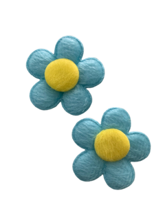 FLOR EM FETRO AZUL (5CM)- 2 UNIDADES
