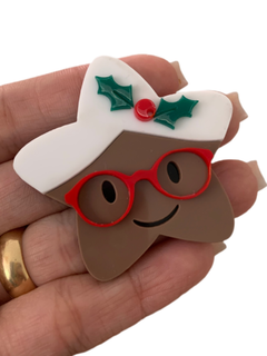 ESTRELA MAMÃE NOEL (5CM)- UNIDADE