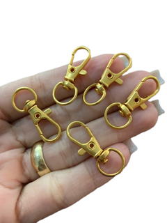 FECHO PARA CHAVEIRO DOURADO (3CM)- 5 UNIDADES