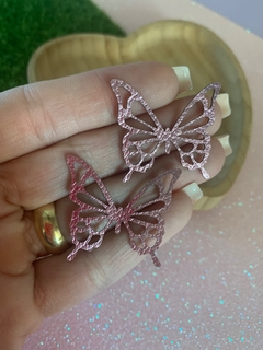 BORBOLETA VAZADA ROSA METALIZADA MODELO III - comprar online