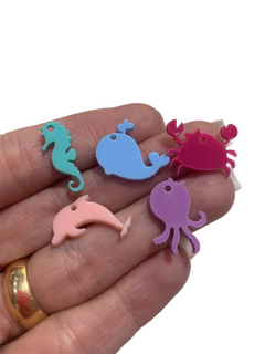 PINGENTE ANIMAIS FUNDO DO MAR (2CM)- 5 UNIDADES