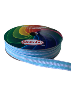 FITA SINIMBU JEANS LISTRADA AZUL (10 MM)- 10 METROS