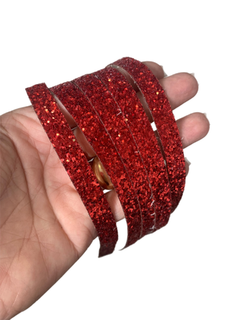TIRA PARA ENCAPAR TIARA VERMELHA FLOCADA (1CMX38CM)- 5 UNIDADES
