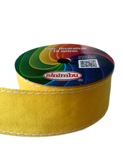 FITA PESPONTADA SINIMBU JEANS AMARELO CANÁRIO (38MM) - 10 METROS