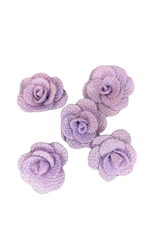 FLOR DE TECIDO LILAS (3CM) - 5 UNIDADES
