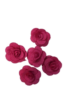 FLOR TECIDO PINK (3CM)- 5 UNIDADES
